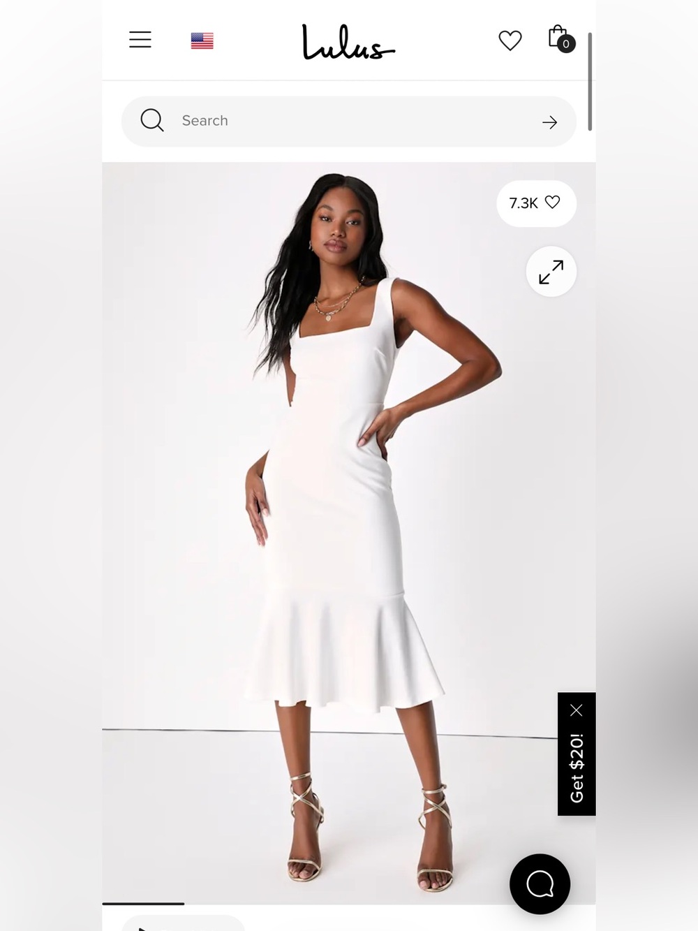 Lulus White Moment Maker trumpet midi dress